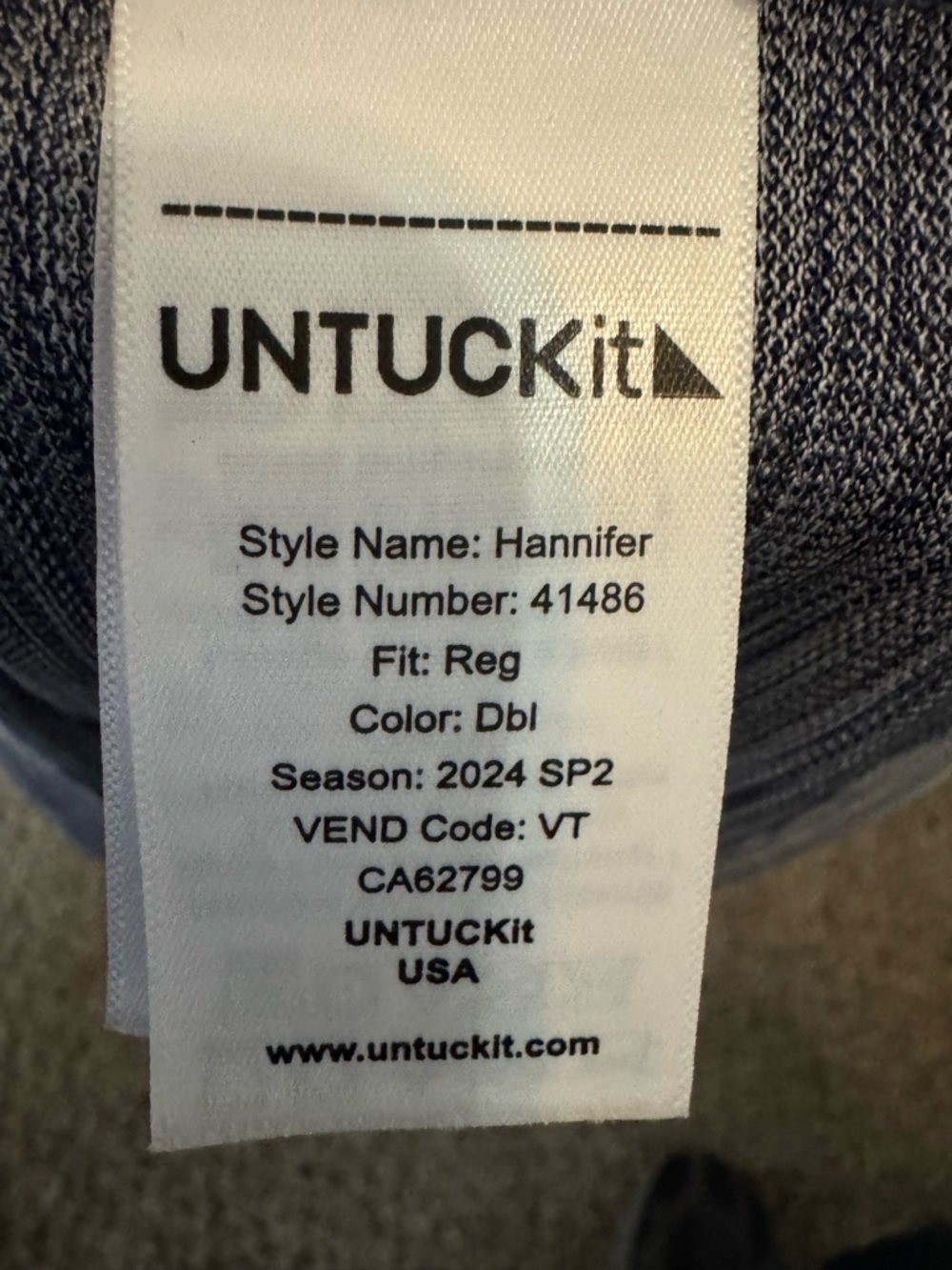 UNTUCKit Men's Heather Gray Polo Shirt 2X - Picture 3 of 3